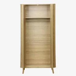 Wood effect cabinet with shelf and hanger