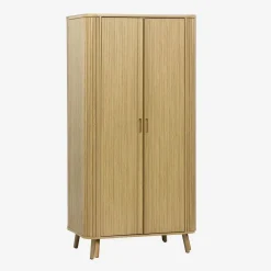 Wood effect cabinet with shelf and hanger