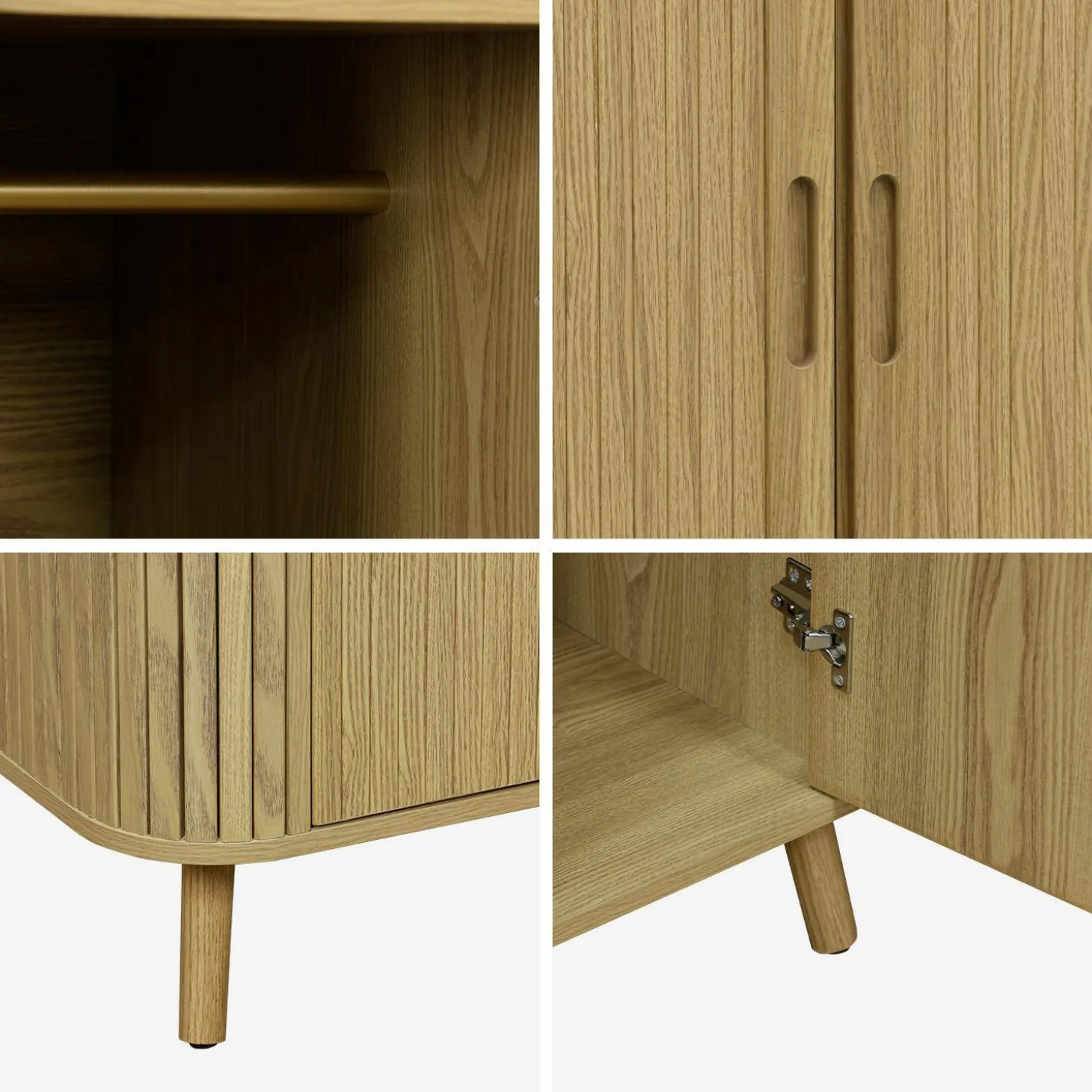 Wood effect cabinet with shelf and hanger