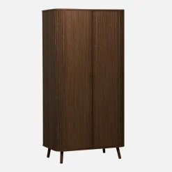 Wood effect cabinet with shelf and hanger