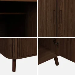 Wood effect cabinet with shelf and hanger