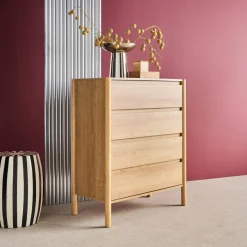 Wood effect chest of 4 drawers