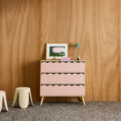 Wood-effect children's chest of 3 drawers