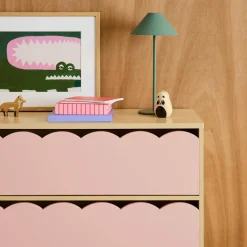 Wood-effect children's chest of 3 drawers