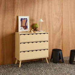 Wood-effect children's chest of 3 drawers