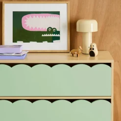 Wood-effect children's chest of 3 drawers