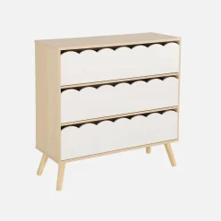 Wood-effect children's chest of 3 drawers