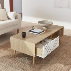 Wood-effect coffee table