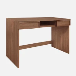 Wood effect desk 2 drawers 1 shelf 120cm