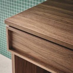 Wood effect desk 2 drawers 1 shelf 120cm