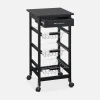 Wood-effect kitchen sideboard on castors, 37x37cm