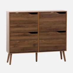 Wood effect shoe cabinet 4 drawers