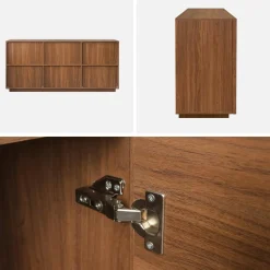 Wood effect sideboard 3 doors 160cm