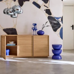 Wood effect sideboard 3 doors 160cm