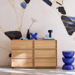 Wood effect storage dresser 6 drawers