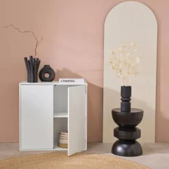 Wood effect storage unit, 2 doors, 70cm
