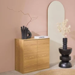 Wood effect storage unit, 2 doors, 70cm