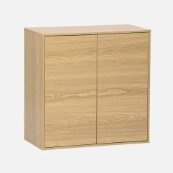 Wood effect storage unit, 2 doors, 70cm