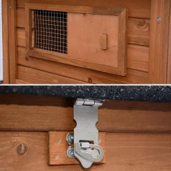 Wooden chicken coop for 4 chickens with nesting box