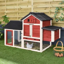 Wooden chicken coop for 3 chickens with nesting box