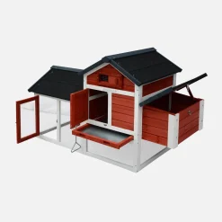Wooden chicken coop for 3 chickens with nesting box