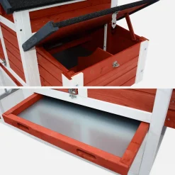 Wooden chicken coop for 3 chickens with nesting box