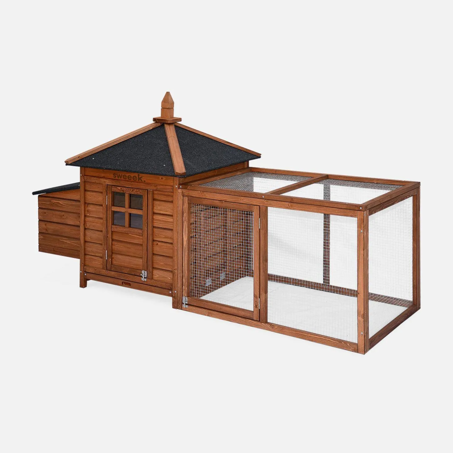 Wooden chicken coop for 2 chickens with nesting box