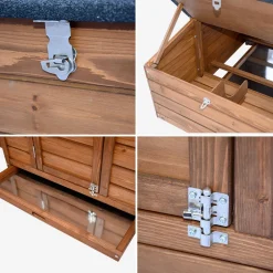 Wooden chicken coop for 2 chickens with nesting box