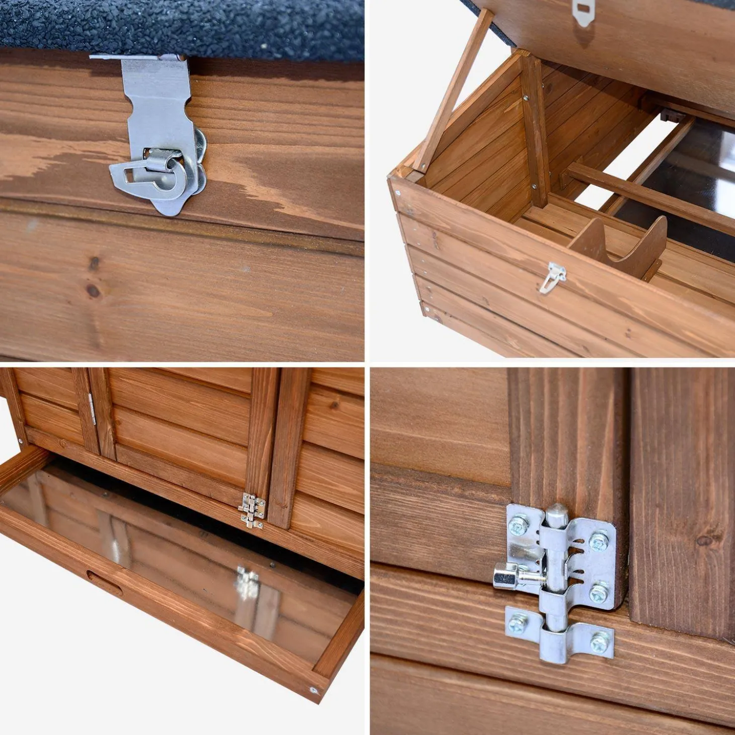 Wooden chicken coop for 2 chickens with nesting box