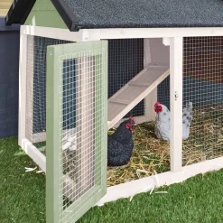 Wooden chicken coop for 3 chickens with nesting box