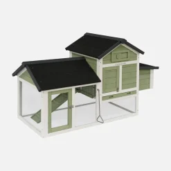 Wooden chicken coop for 3 chickens with nesting box
