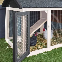 Wooden chicken coop for 3 chickens with nesting box
