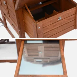 Wooden chicken coop for 3 chickens with nesting box