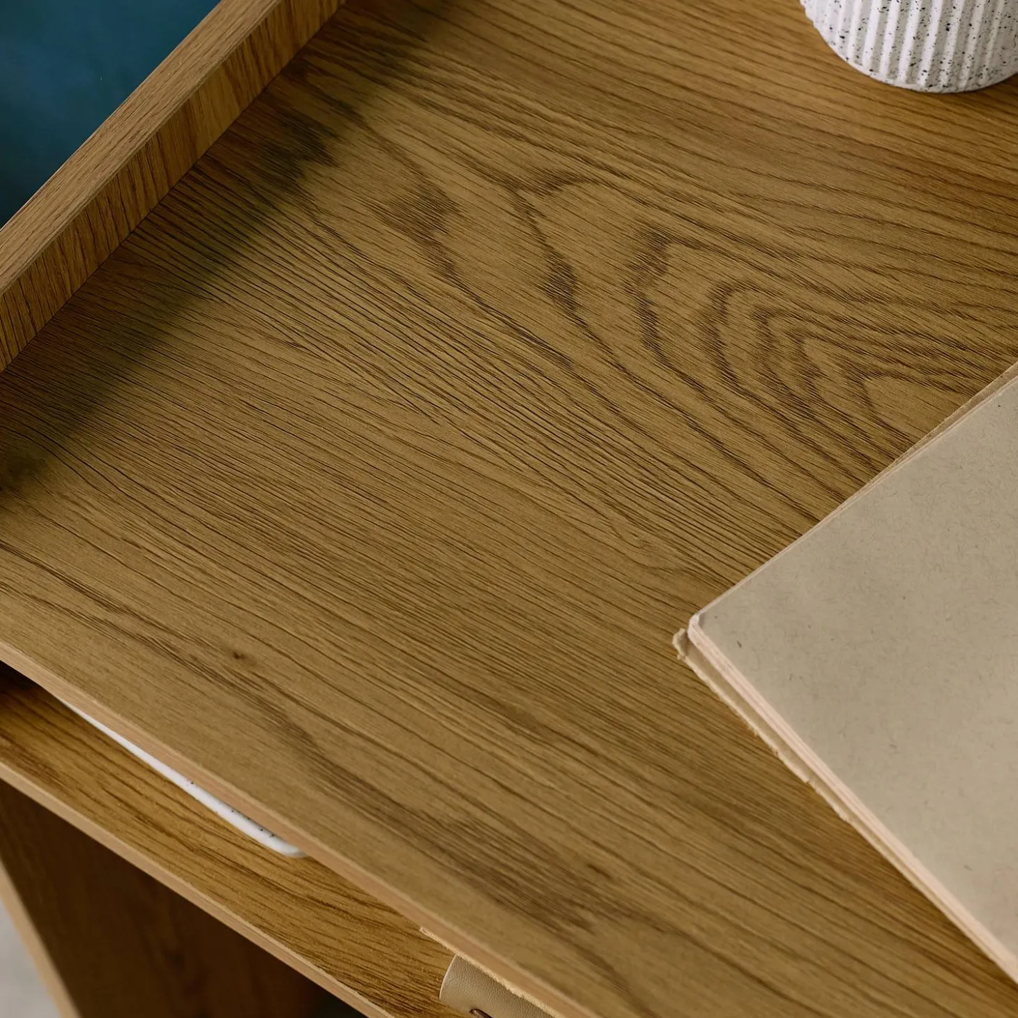 Wooden decor desk with 2 storage compartments