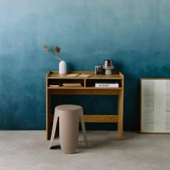 Wooden decor desk with 2 storage compartments