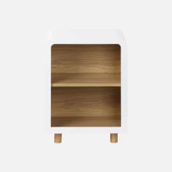 Wooden effect bedside table