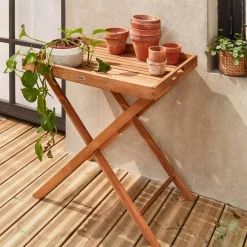 Wooden garden trolley