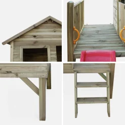 Wooden playhouse 2m², Pine - Magnolia