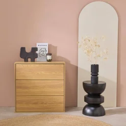 Wooden storage unit, 3 drawers