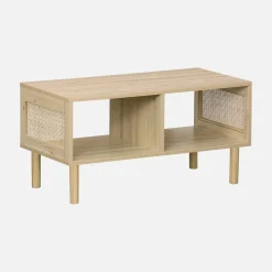 Woven rattan coffee table