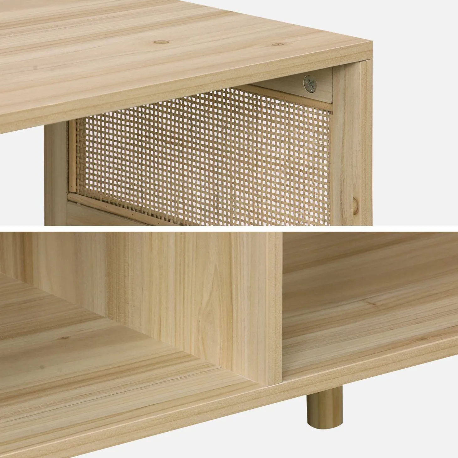 Woven rattan coffee table