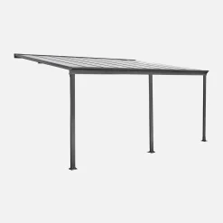 3x5m aluminium lean-to pergola / carport with gutter