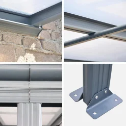 3x4m aluminium lean-to pergola with gutter