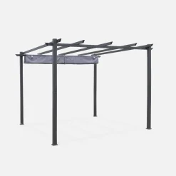 3x3m aluminium pergola with retractable roof