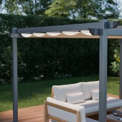 3x4m aluminium pergola with retractable roof