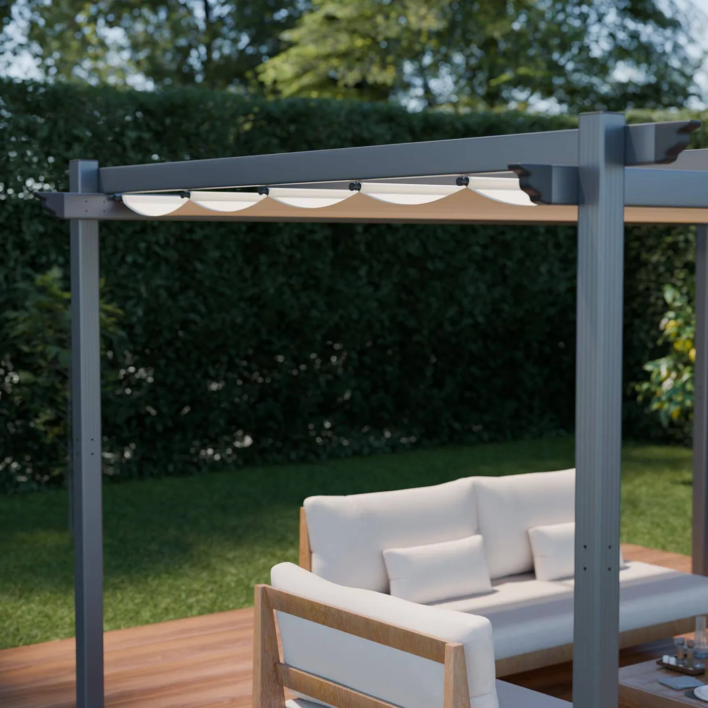 3x4m aluminium pergola with retractable roof
