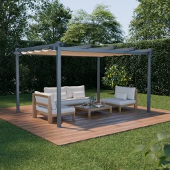 3x4m aluminium pergola with retractable roof