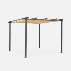 3x3m aluminium pergola with retractable roof