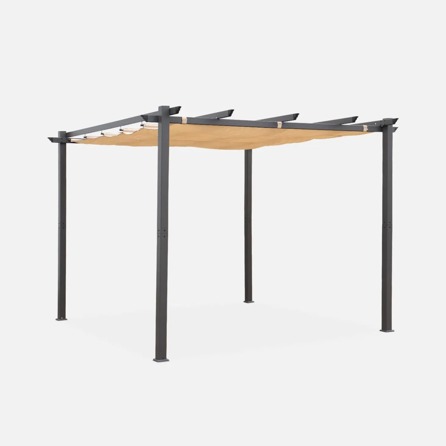 3x3m aluminium pergola with retractable roof