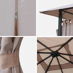 3x3m canopy roof and side curtain kit for Elusa